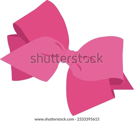 Pink Bow with Big Bow - Vector Design on White Background