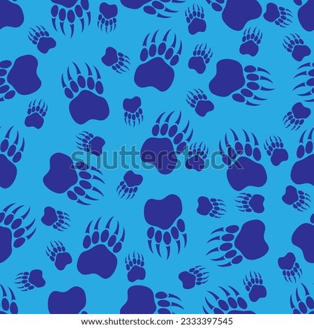 bear footprint, seamless pattern, vector illustration