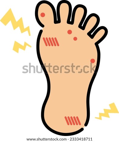Clip art of foot with blisters