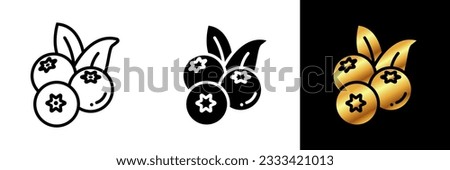 The Blueberry icon represents the small, round, and vibrant fruit known for its rich blue color and sweet-tart taste. Royalty-Free Stock Photo #2333421013