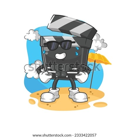 the clapboard sunbathing in summer. character vector