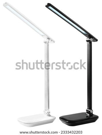 set of modern LED table lamp isolated with clipping path Royalty-Free Stock Photo #2333432203