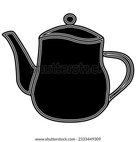 Teapot Coffeepot black icon design template vector Illustration