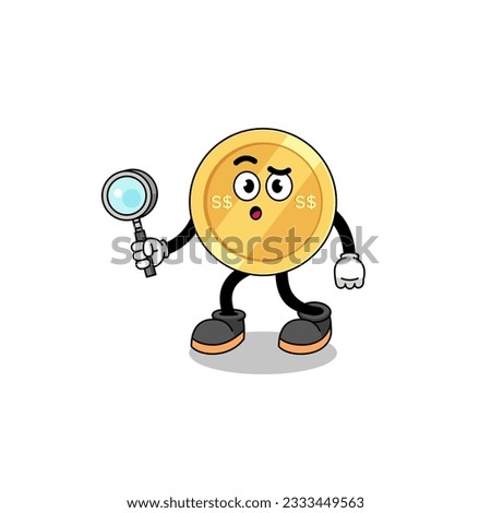 Mascot of singapore dollar searching , character design