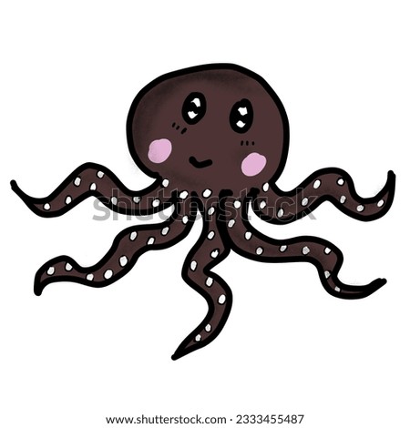 spuid, octopus, cuttlefish, drawing, animal, art