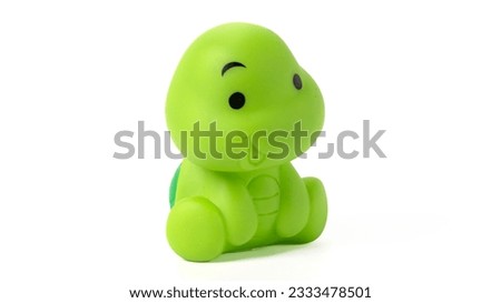 Rubber turtle toy isolated on white background. High quality photo