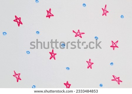 Felt pen doodle stars and dots scribbles. Abstract texture drawn with felt-tip pen. colorful felt tip ink markers handwritten drawn lines. Sketch concept. Seamless pattern Royalty-Free Stock Photo #2333484853