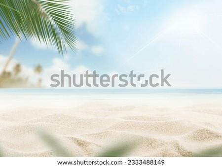Summer sand beach with sea view