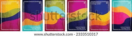 National Hispanic Heritage Month theme color shiny crush paper vertical background template. September 15 to October 15. 6 Set collection User interface backdrop texture. Online app visual concept art Royalty-Free Stock Photo #2333510317