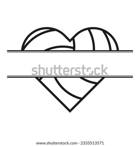 Volleyball Monogram silhouette, Volleyball Monogram Vector, Volleyball Logo illustration, Sports Monogram Vector, Sports Logo silhouette, Sports Logo illustration, illustration Clip Art, vector