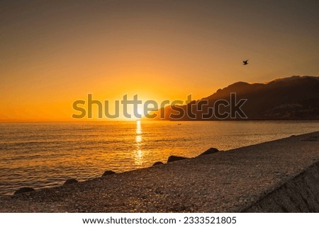Sunset along the Amalfi Coast of Salerno