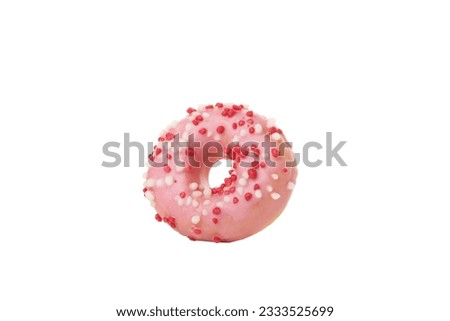 PNG, pink donut isolated on white background