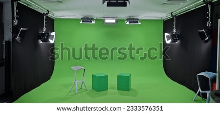 Green studio green screen without persons
