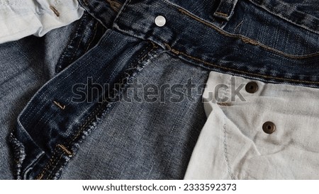 close-up photo light blue jeans background