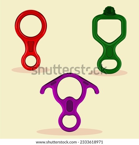 Vector Figure of 8 Descender Large Bent-Ear Belaying and Rappelling Gear Belay Device Climbing in Rock Climbing Equipment