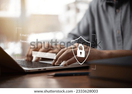 Cybersecurity technology on website for data protection. username and password Concept for Online Privacy and Information Security