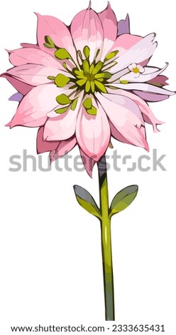 Pink Flower vector logo illustration