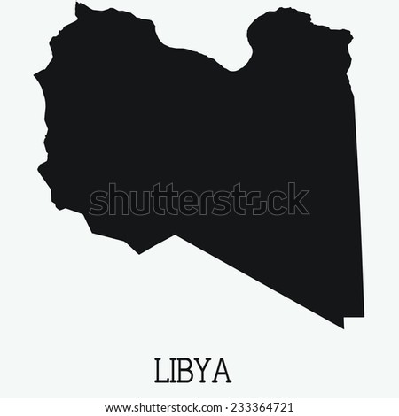 White Silhouette of the Country Libya