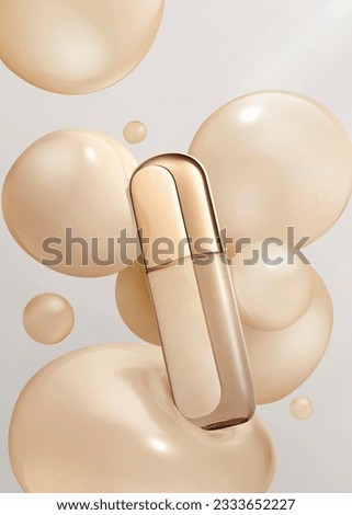 Luxury golden skin care product skin toner essence bubble ball Royalty-Free Stock Photo #2333652227