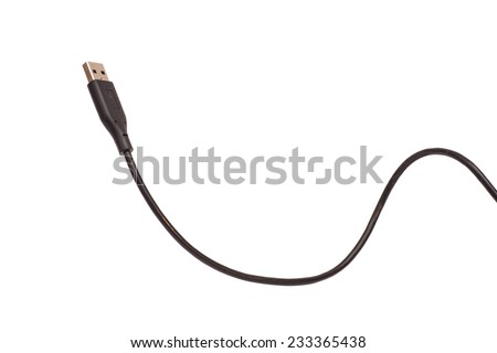USB cable isolated on white  Royalty-Free Stock Photo #233365438