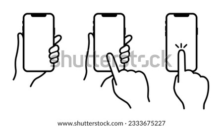Simple illustration of a hand operating a smartphone Royalty-Free Stock Photo #2333675227