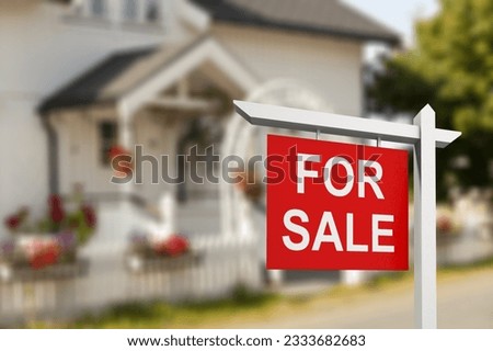 New Home, foe sale sign, Real Estate concept