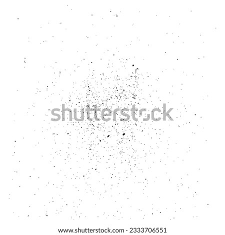Dark gray round ashes isolated on white background. Spray effect. Black dust with detailed particles. Falling grain noise. Scratter brush. Royalty-Free Stock Photo #2333706551