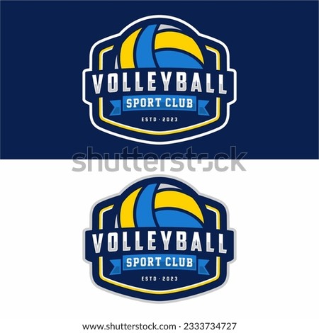 	
Volleyball team emblem logo design vector illustration