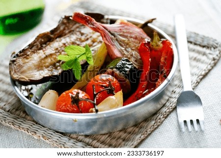oven-roasted summer vegetables with herbs