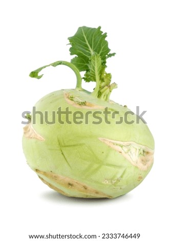Cabbage kohlrab isolated on a white background