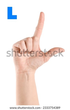 Finger Spelling the Alphabet in American Sign Language -ASL-. The Letter L