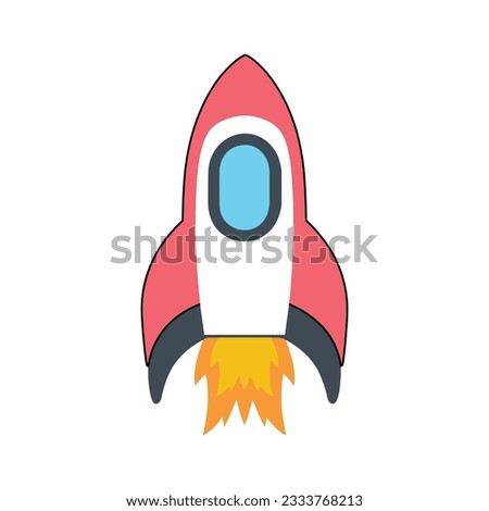 Abstract Vector Flying Rocket Colorful Icon Design Template