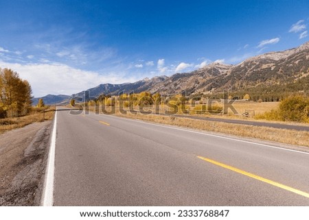 empty road in grand teton national park