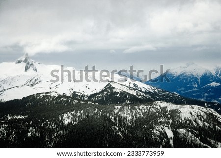 Ski resort mountain with snow.
