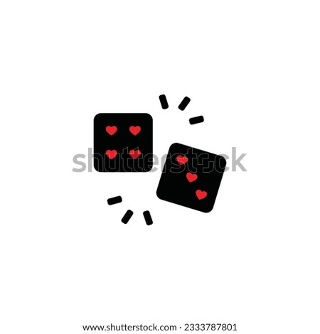 dice with heart shape spots vector illustration.