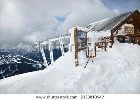 Ski patrol office at top of slope in Whistler, Canada.