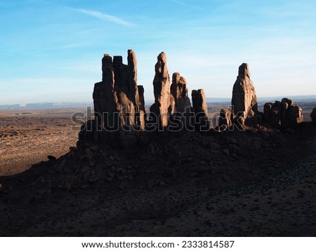 Desert southwest landscape with buttes in Monument Valley, Utah.