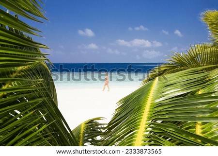 tropical beach- foreshortening of a beach. Useful as a frame