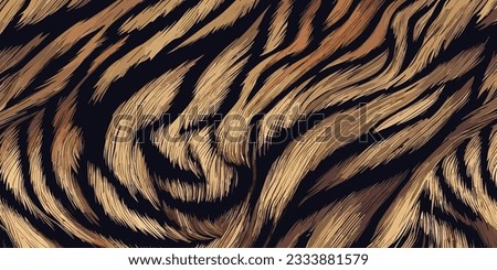 Tiger Skin Pattern Vector Illustration Seamless Design. Animal Striped Skin Fur Pattern Texture Background
 Royalty-Free Stock Photo #2333881579