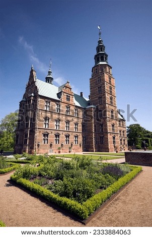 Royal Rosenborg Castle in Copenhagen, Denmark - Danish Crown Jewels are kept here. The castle was originally built as a country summerhouse - Year 1606.