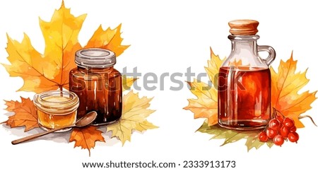 Maple syrup clipart, isolated vector illustration. Royalty-Free Stock Photo #2333913173