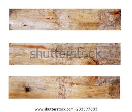 wooden planks closeup on white