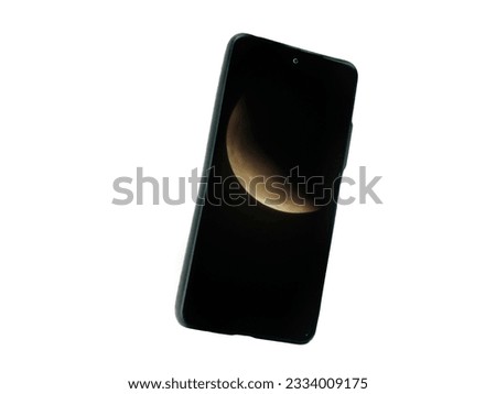 Mobile​ phone​ with​ crescent​ moon​ picture​ on​ screen