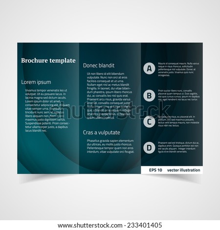 Tri-fold brochure design template. Vector illustration.