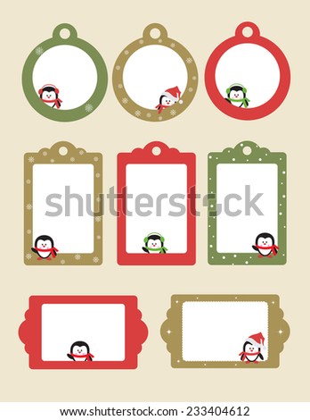 Blank template for Christmas greetings card,  postcard or photo frame