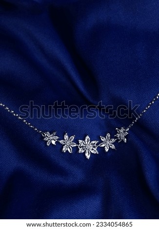 925 Sterling Silver Flower Marquise Diamond Necklace with Swarovski Jewelry Photography Royalty-Free Stock Photo #2334054865