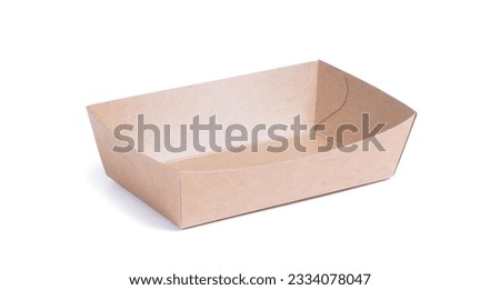 Recycled paper trays for snacks, isolated on a white background Royalty-Free Stock Photo #2334078047