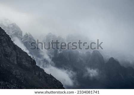 snowy mountains in the western cape Royalty-Free Stock Photo #2334081741