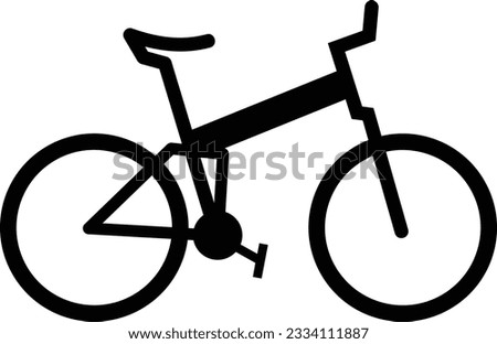 Folding e bike graphic logo illustration image. Simple electric bicycle vector drawing sign. Great city electric transportation flat drawing symbol icon. Portable e bike simple outline silhouette.