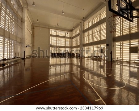A picture of an empty basketball court